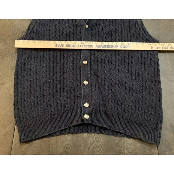 Vintage Ivy Crew Classics Cotton Grandpa Cardigan Sweater Vest XL Blue Dad - Picture 7 of 9